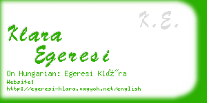 klara egeresi business card